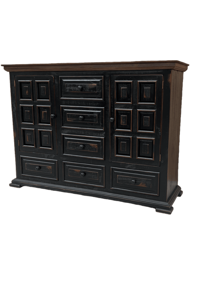 Rustic Style Dresser - Black