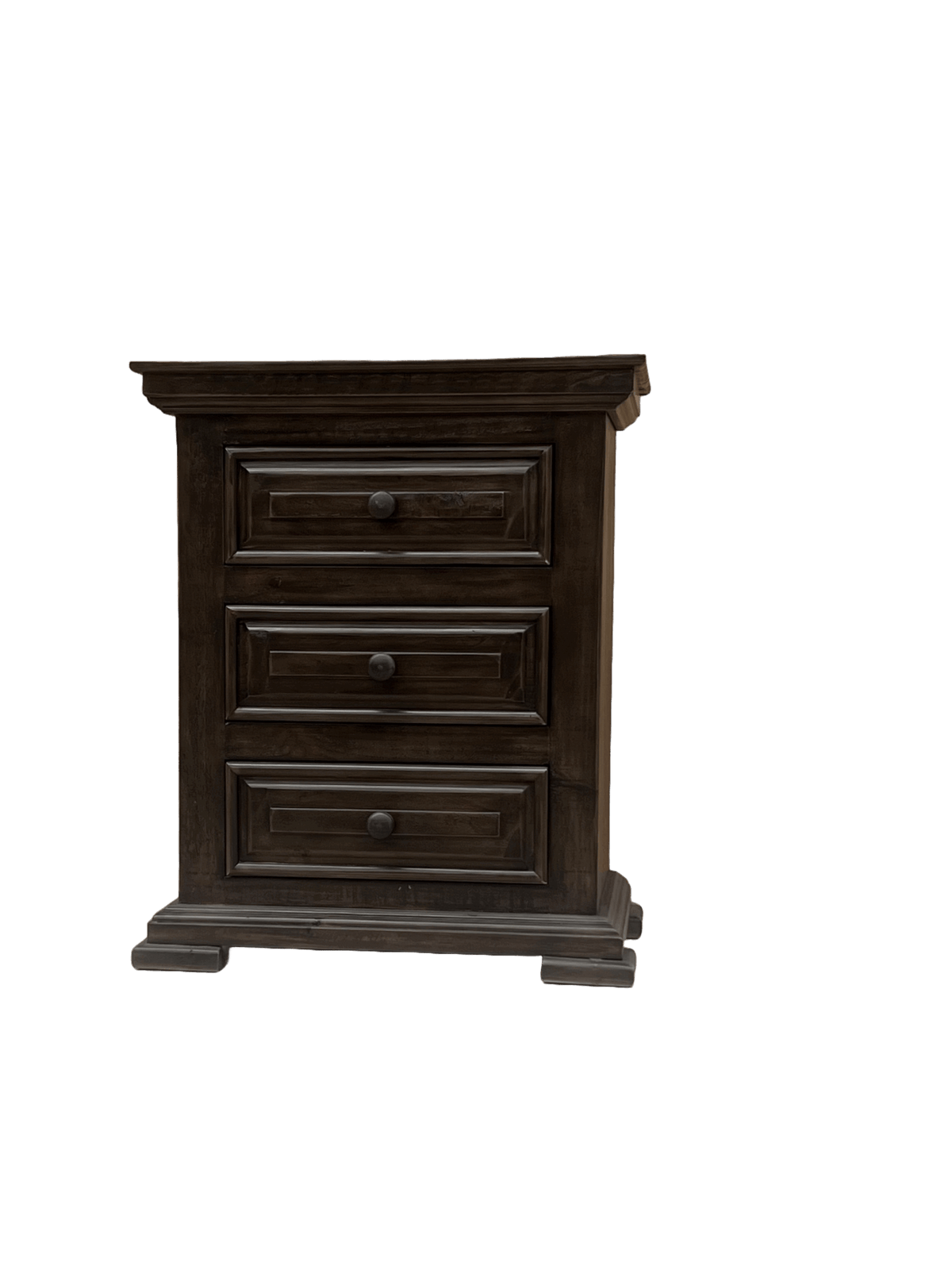 Rustic Style Nightstand - Dark Walnut