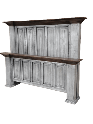 Rustic Style King Bed - Hacienda Grey / White Wash