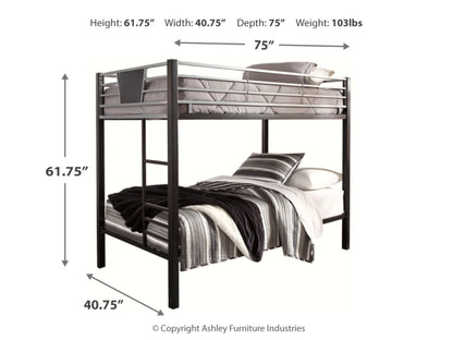 Dinsmore Twin/Twin Bunk Bed w/Ladder