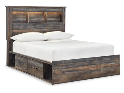 Drystan King Bookcase Bed with 4 Storage Drawers and 4 Cubbies