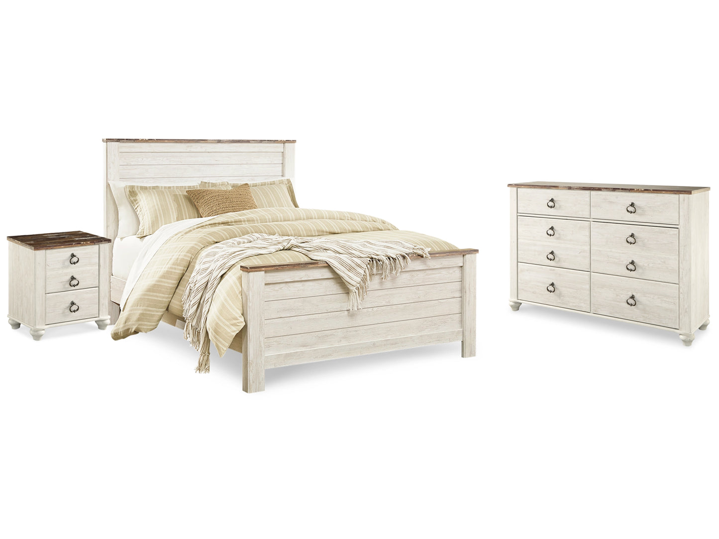 Willowton Panel Bed with Dresser and Nightstand