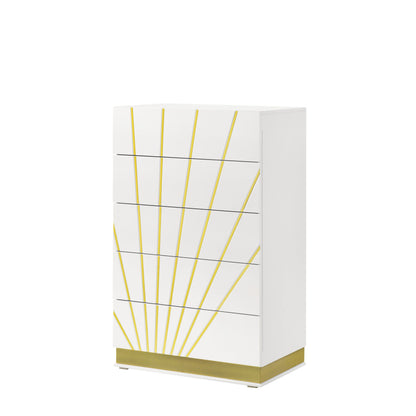 Safa (White/Gold) Bedroom Set