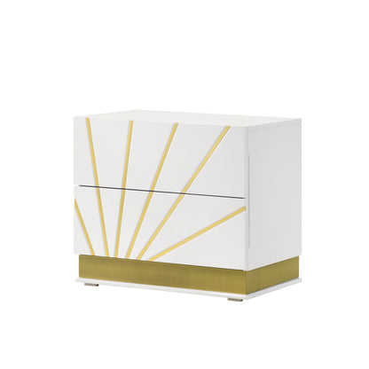 Safa (White/Gold) Bedroom Set