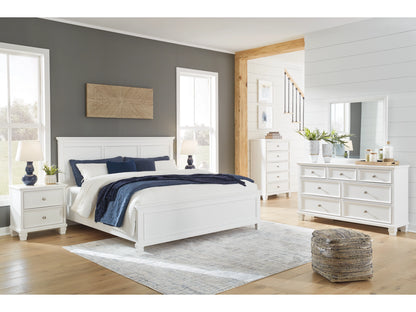 Fortman Panel Bed with Mirrored Dresser, Chest and 2 Nightstands