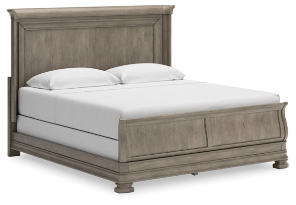 Habana Sleigh Bed with Mirrored Dresser and Nightstand