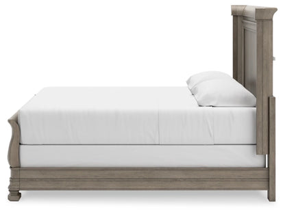 Habana Sleigh Bed with Mirrored Dresser and Nightstand