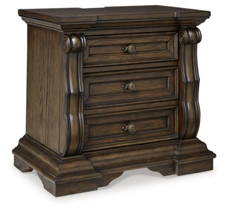 Savannah Upholstered Bed with Mirrored Dresser and Nightstand