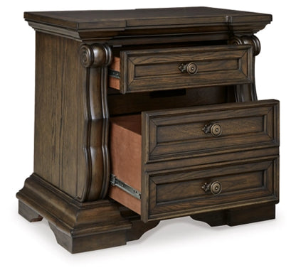 Savannah Upholstered Bed with Mirrored Dresser and Nightstand