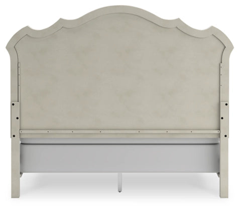 Monte Carlos Upholstered Bed with Mirrored Dresser and Nightstand
