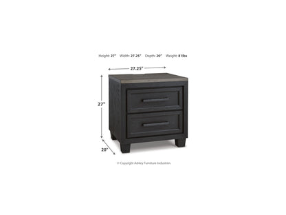 Carolina 27" 2 Drawer Charging Nightstand