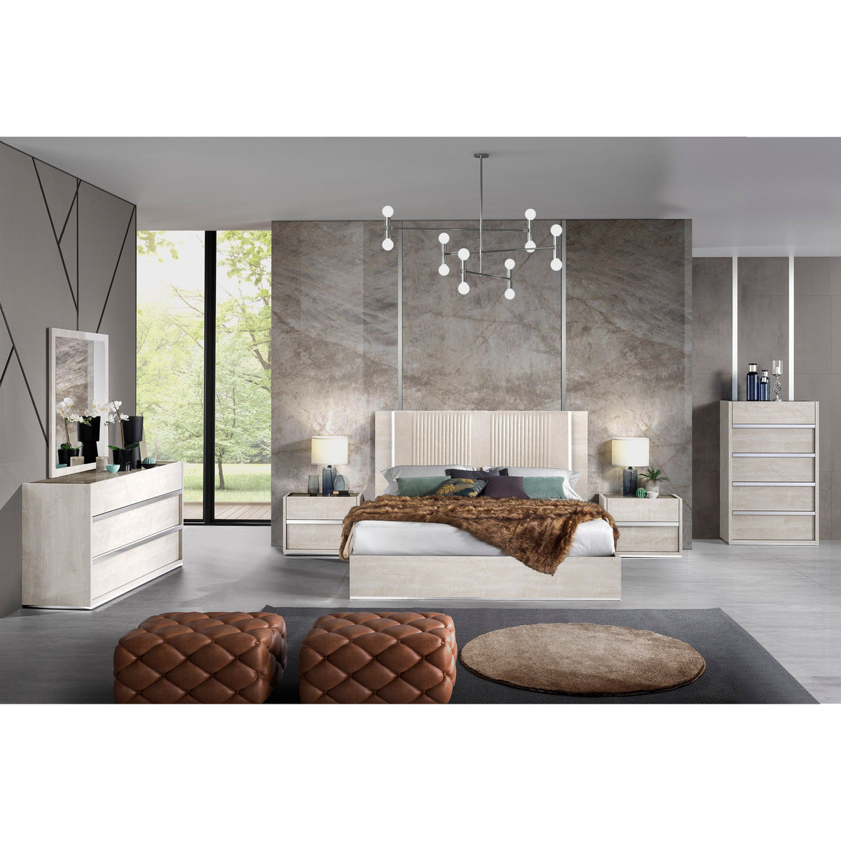 Christine Collection (Beige) Bedroom Set