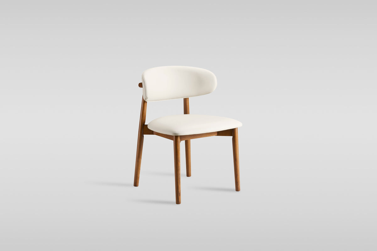 Yomi Dining Chair (Beige/Walnut)