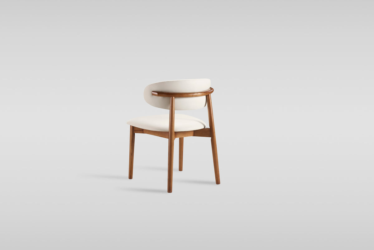 Yomi Dining Chair (Beige/Walnut)
