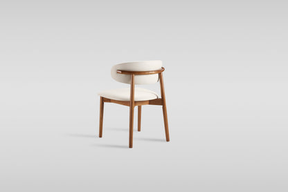 Yomi Dining Chair (Beige/Walnut)