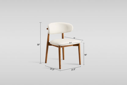 Yomi Dining Chair (Beige/Walnut)