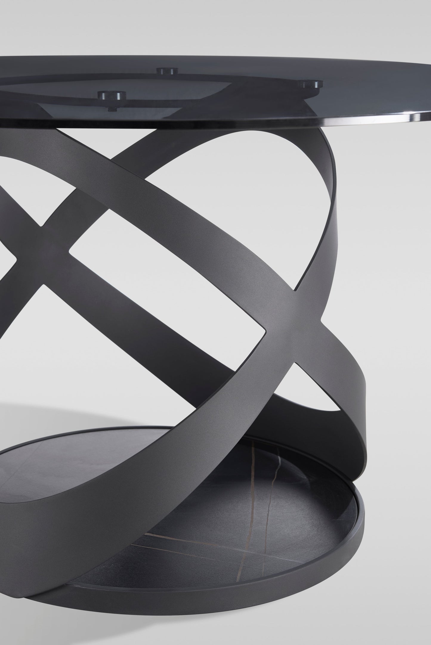 Dimi Dining Set (Smoke Glass/Black)
