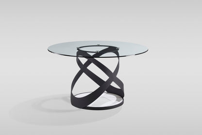 Dimi Dining Set (Clear Glass/Black)