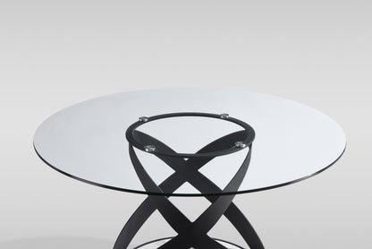 Dimi Dining Set (Clear Glass/Black)