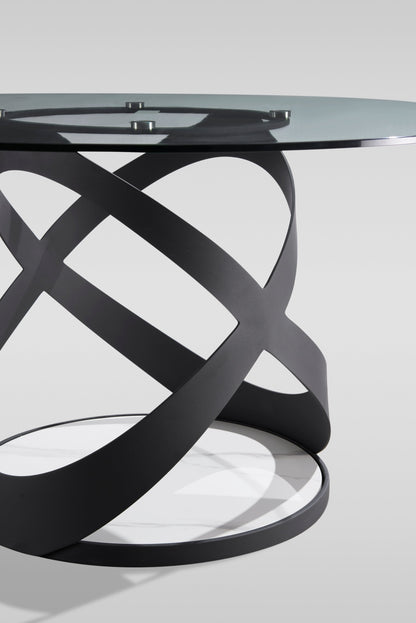 Dimi Dining Set (Clear Glass/Black)