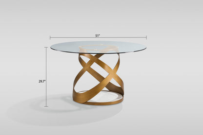 Dimi Dining Set (Clear Glass/Bronze)