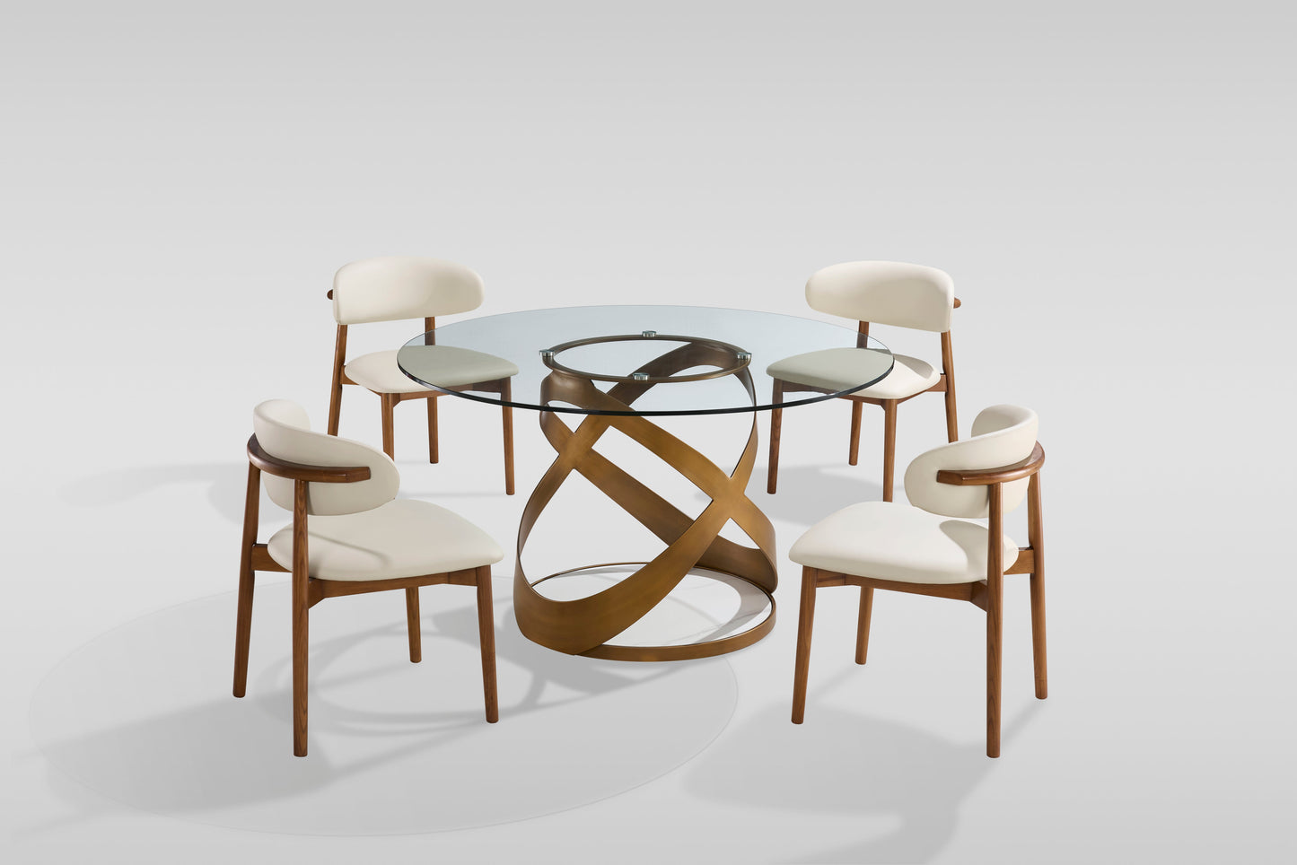 Dimi Dining Set (Clear Glass/Bronze)