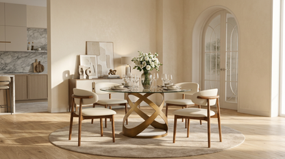 Dimi Dining Set (Clear Glass/Bronze)