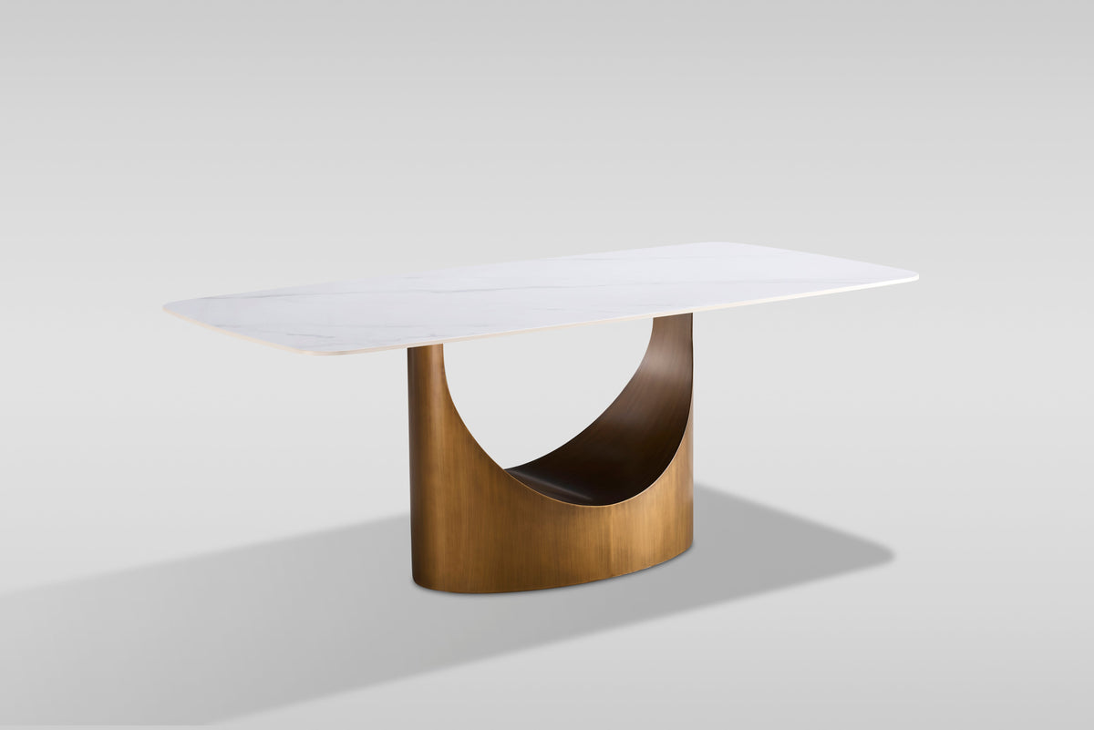 Roxy Dining Set (White/Bronze)