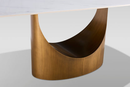 Roxy Dining Set (White/Bronze)