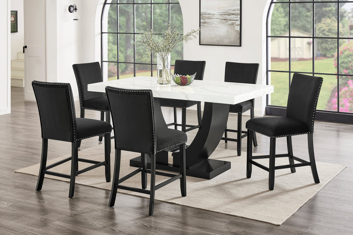 Larry Counter Height Dining Set (Black)
