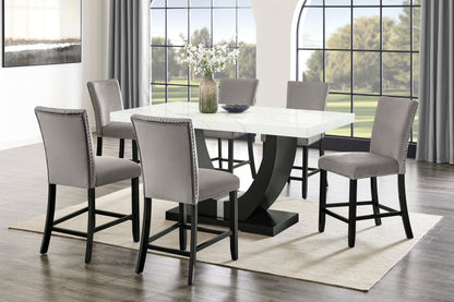 Larry Counter Height Dining Set (Grey)