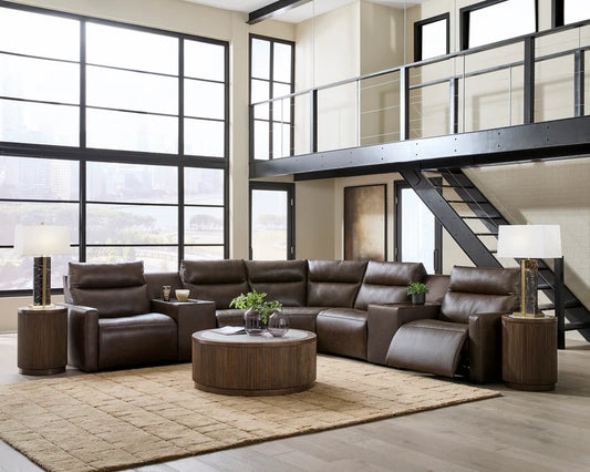 ModZ 7-Piece Power Reclining Sectional with Audio Consoles