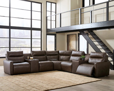 ModZ 7-Piece Power Reclining Sectional with Audio Consoles