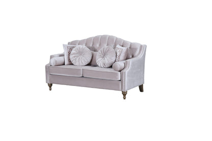 Cecilia Beige Velvet Loveseat