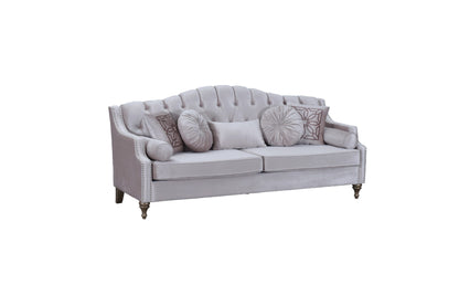 Cecilia Beige Velvet Sofa