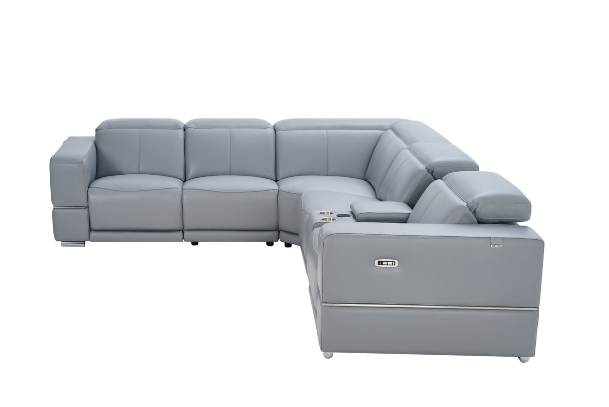 Franco II Reclining Sectional (Light Blue)