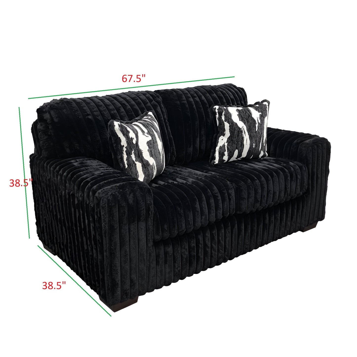 Sofa and Loveseat (Black) Living Room Set