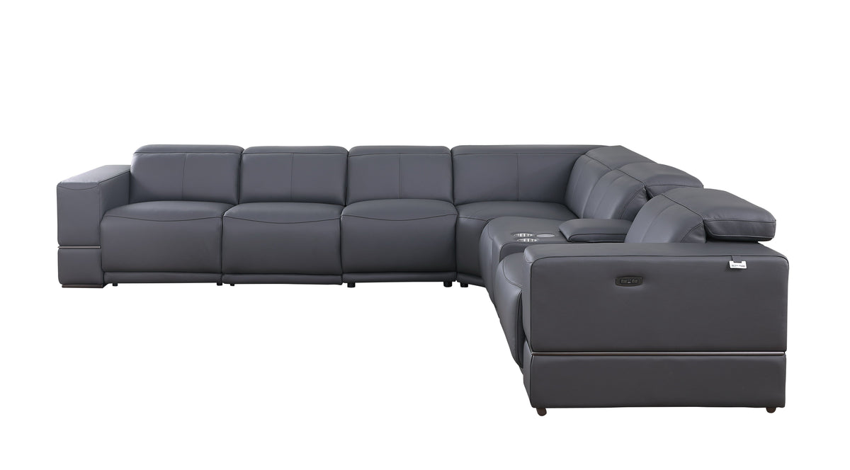 Franco Reclining Sectional 7-Piece (Dark Grey)