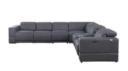 Franco Reclining Sectional 7-Piece (Dark Grey)