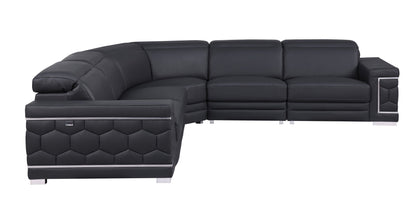 Favo Reclining Sectional (Black)