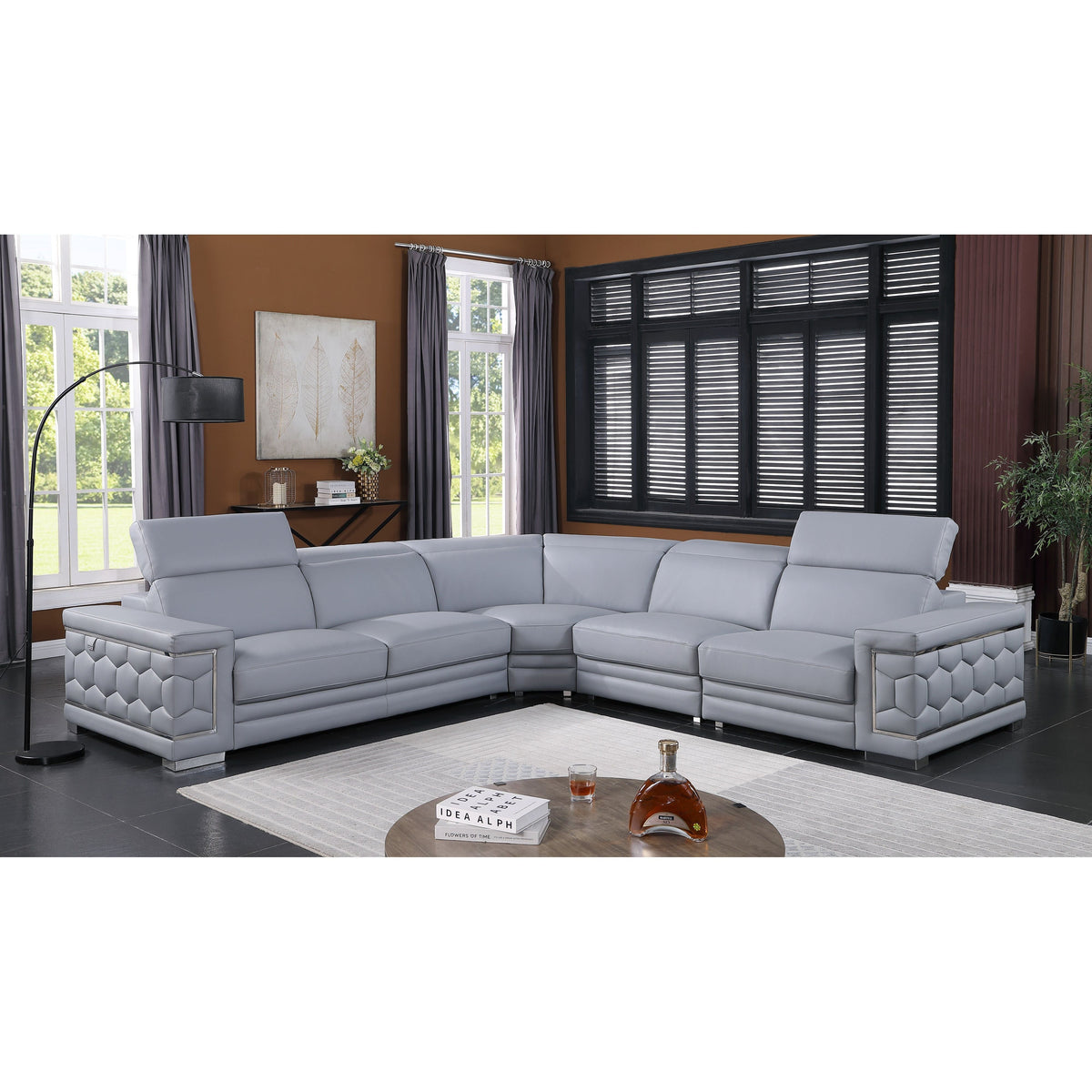 Favo Reclining Sectional (Light Blue)