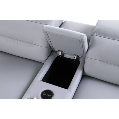 Nexus Power Reclining Sectional (Light Blue)
