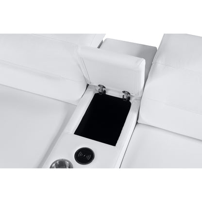 Nexus Power Reclining Sectional (White)