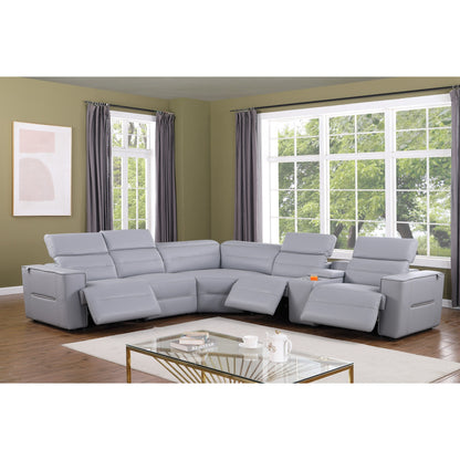 Nexus Power Reclining Sectional (Light Blue)