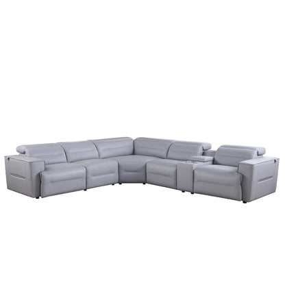 Nexus Power Reclining Sectional (Light Blue)