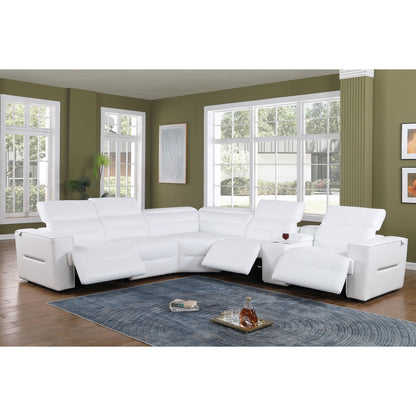 Nexus Power Reclining Sectional (White)