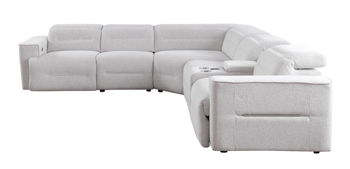Nexus Power Reclining Sectional (Light Grey Fabric)