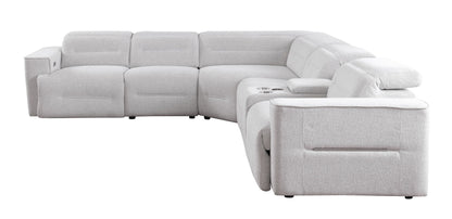 Nexus Power Reclining Sectional (Light Grey Fabric)