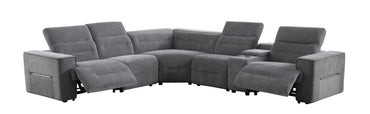 Nexus Power Reclining Sectional (Dark Grey Fabric)