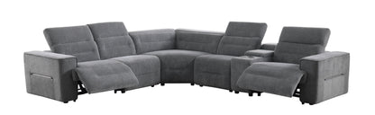 Nexus Power Reclining Sectional (Dark Grey Fabric)